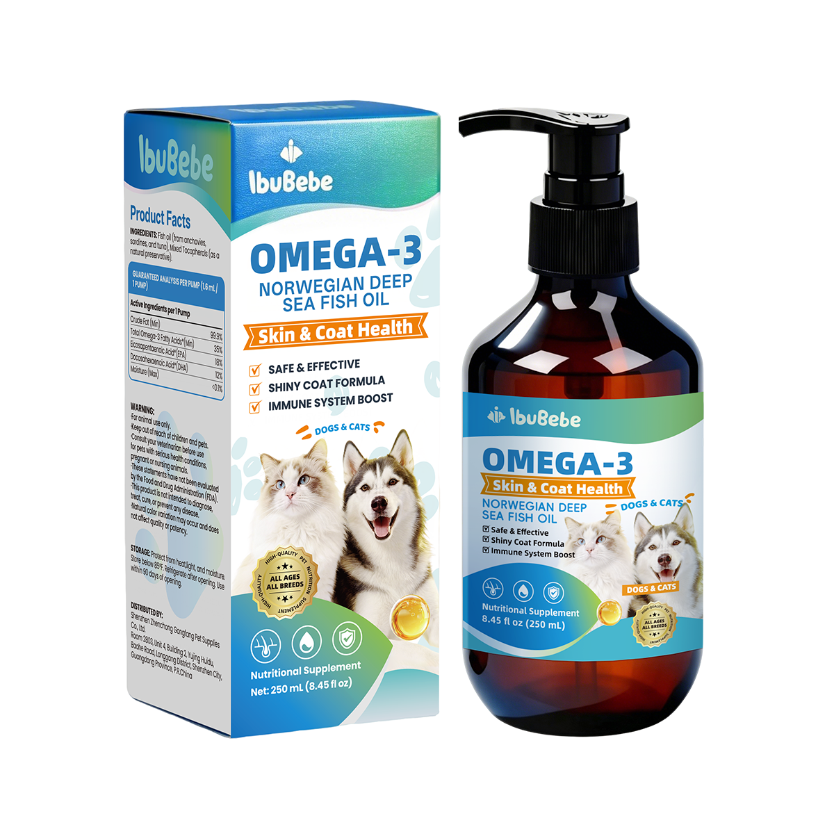 35% Omega-3 Fish Oil for Dogs & Cats | EPA & DHA | Daily Skin & Coat Support | 8.45oz