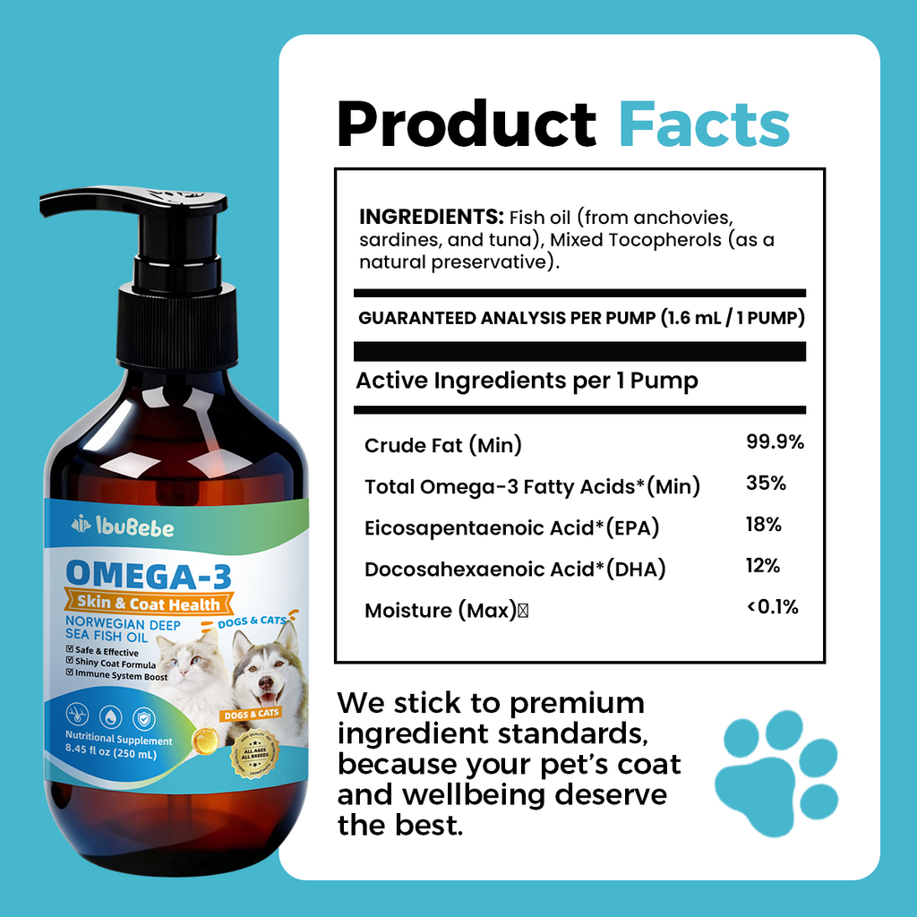 35% Omega-3 Fish Oil for Dogs & Cats | EPA & DHA | Daily Skin & Coat Support | 8.45oz