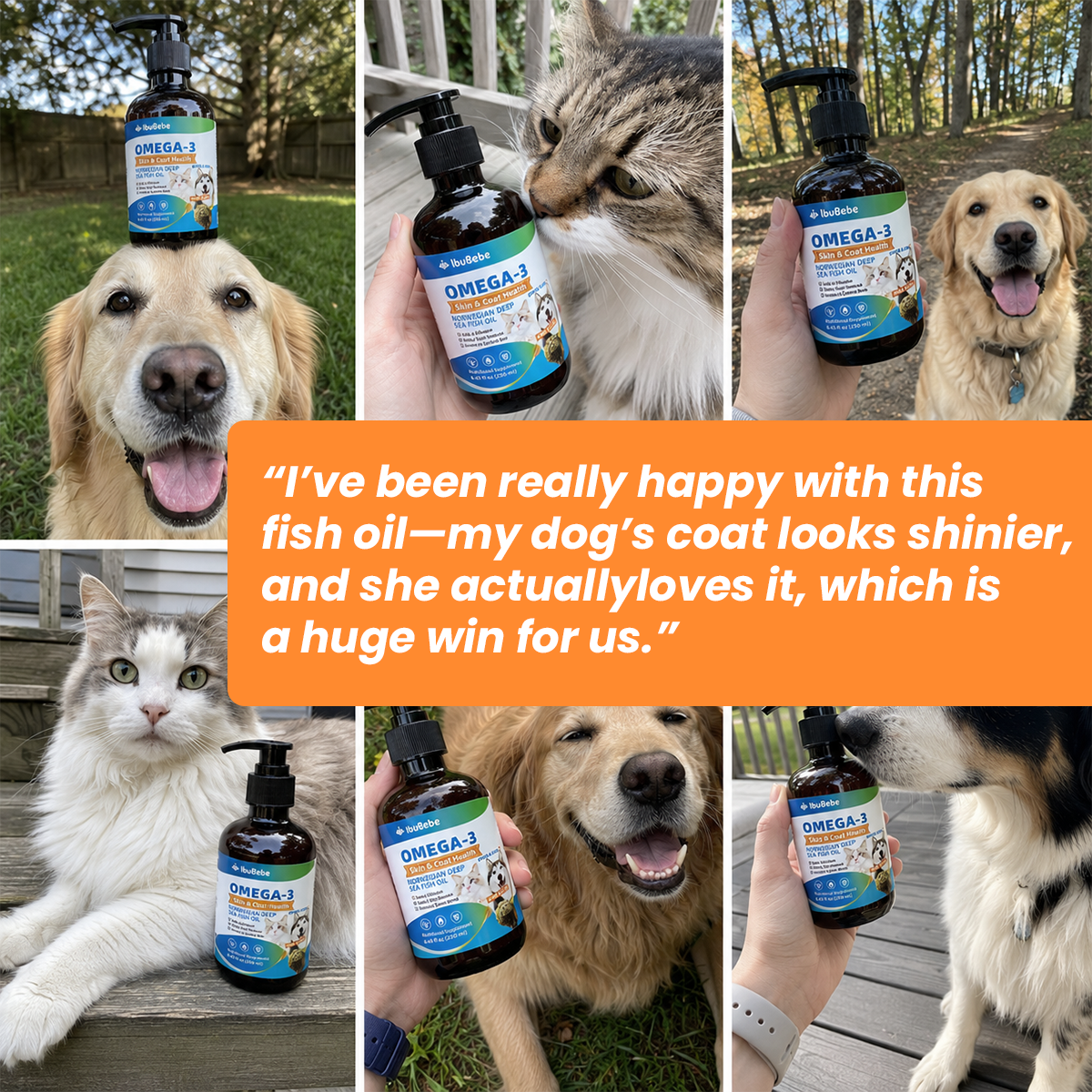 35% Omega-3 Fish Oil for Dogs & Cats | EPA & DHA | Daily Skin & Coat Support | 8.45oz