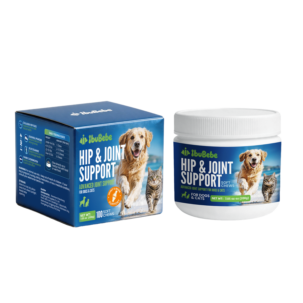 Hip & Joint Supplement for Dogs & Cats | Glucosamine, Chondroitin, UC-II Collagen & Green-Lipped Mussel for Joint Mobility Support, 100 Soft Chews senior