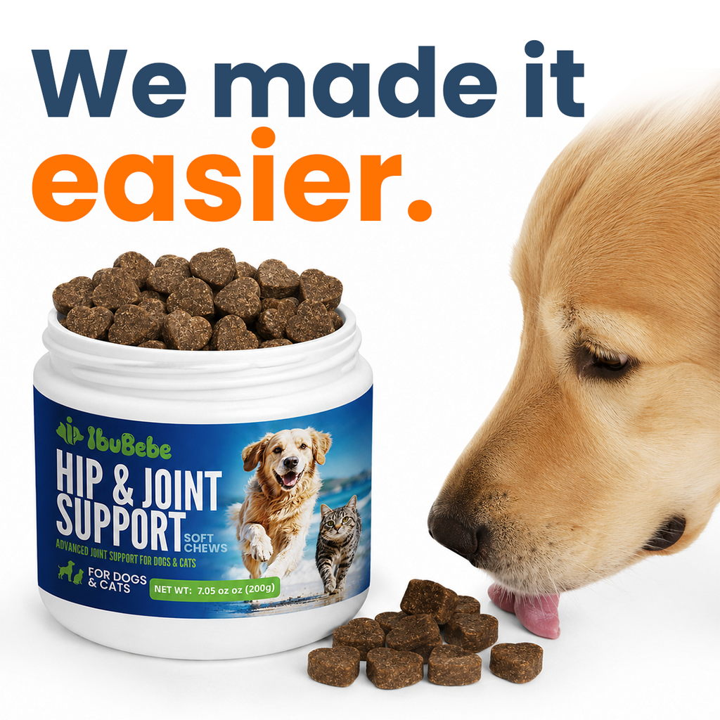 Hip & Joint Supplement for Dogs & Cats | Glucosamine, Chondroitin, UC-II Collagen & Green-Lipped Mussel for Joint Mobility Support, 100 Soft Chews senior