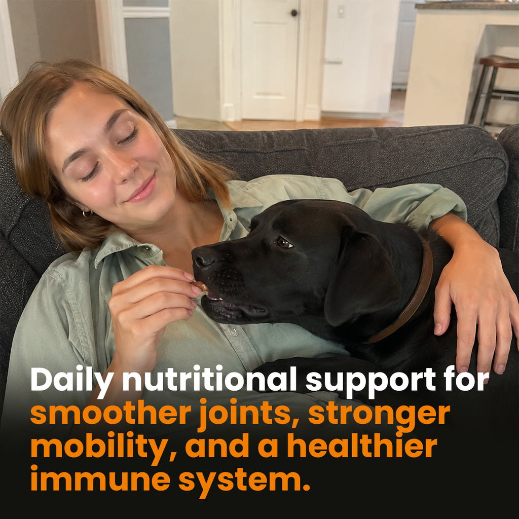 Hip & Joint Supplement for Dogs & Cats | Glucosamine, Chondroitin, UC-II Collagen & Green-Lipped Mussel for Joint Mobility Support, 100 Soft Chews senior